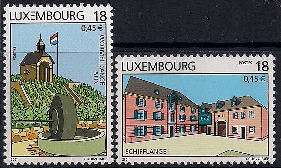 Люксембург 2001 год. Достопримечательности. 2 марки