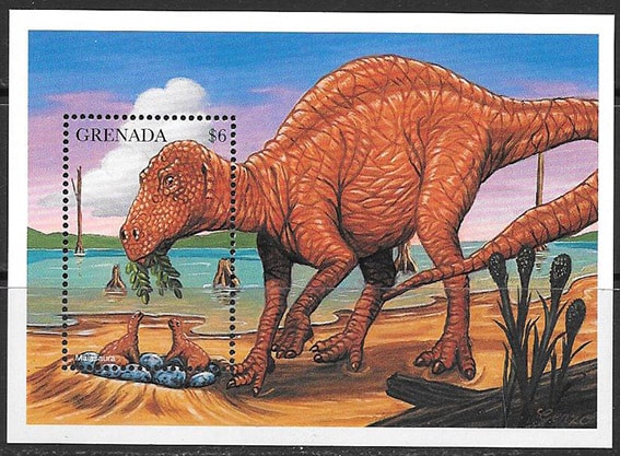 Гренада 1997 год. Динозавры, блок