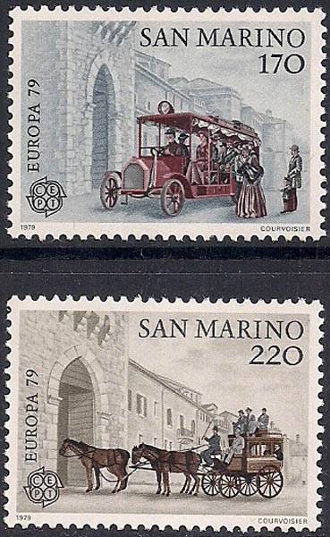 Сан-Марино 1979 год. Европа. Почтовые дилижансы. 2 марки (н)