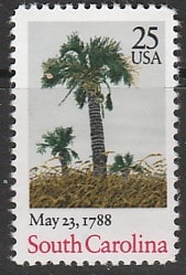 США 1988 год. Южная Каролина, 1 марка 
