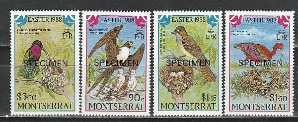 Пасха в 1988 году. Марки Montserrat животные.