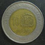 Доминикана 10 песо 2005 г. 1 монета