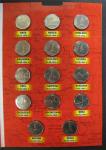 Набор монет Города-Столицы освобожденные советскими войсками от немецко-фашистских захватчиков. 14 монет в планшете.