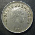 Монета 20 сентаво. 1971 г. Колумбия