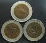 Комплект 10 рублей 1992 год. Красная книга. 3 монеты 