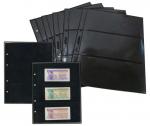 Лист для бон, открыток и фото; 200 мм х 250 мм на чёрной основе на 3 ячейки; 180 мм х 80 мм, формат Optima двухсторонний