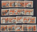 Набор спичечных этикеток. Синтетические материалы в жизнь. 1965 г. 18 шт.