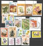 Набор иностранных марок. Цветы, 20 гашеных марок