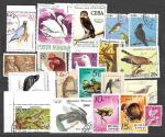 Набор иностранных марок. Птицы, 20 гашеных марок