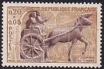 Франция 1963 год. День почтовой марки. Рельеф с изображением повозки. 1 марка