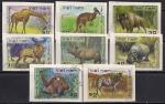 Вьетнам 1982 год. Дикая фауна. 8 гашеных марок без зубцов