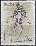 Франция 1979 год. Современное искусство. Танцующий огонь из оперы Моцарта, 1 марка
