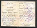 Билет ученика 8го класса Еврейской Мужской Гимназии И.Р. Раппопорта, 1919 год