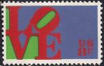 США 1973 год. Почтовая марка номиналом 8 центов с надписью "LOVE". 1 марка