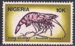 Нигерия 1988 год. Розовая креветка (ном. 10). 1 марка из серии