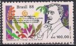 Бразилия 1988 год. Писатель Олаву Билак (ном. 100). 1 марка из серии