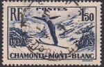 Франция 1937 год. Горнолыжный спорт. 1 гашеная марка 