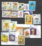 Набор иностранных марок. Цветы, 20 гашеных марок