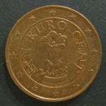 1 евро цент 2007 год. Австрия