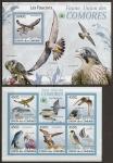 Коморские острова 2009 г. Хищные птицы. Беззубцовые блок и малый лист.