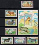 Серия 7  марок и блок "Горные козлы". Монголия 1988 год