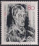 ФРГ 1986 год. 100 лет со дня рождения художника Оскара Кокошка. 1 марка
