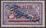 Германия Рейх (Мемель) 1922 год. Авиапочта. НДП нового номинала (1.25 марки) на марке с номиналом 60 сантимов. 1 марка из серии