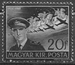 Венгрия 1942 год. Венгерский военный деятель Иштван Хорти, 1 марка. Наклейка.