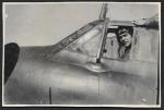 Фото, летчик в кабине самолета, 12.10.1944 г. Трансильвания. 5,5 см х 8,5 см