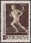 Румыния 1958 год. 3-я юношеская Спартакиада. Бегун. 1 марка с наклейкой Румыния 1958 год. 3-я юношеская Спартакиада. Бегун. 1 марка с наклейкой