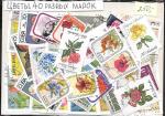 Набор гашеных марок Цветы, 40 марок