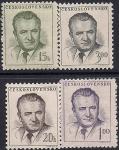 ЧССР 1953 год. Президент и премьер-министр ЧССР Клемент Готтвальд. 4 марки с наклейкой