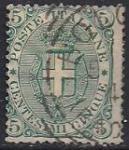 Италия 1891 год. Стандарт. Герб (ном. 5). 1 гашеная марка из серии