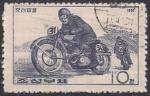 КНДР 1966 год. Мотоспорт (ном. 10). 1 гашеная марка из серии