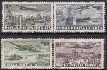 Польша 1951 год. Самолёты. 4 марки с наклейкой