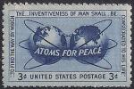 США 1955 год. Мирный атом. 1 марка