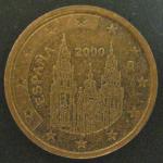 2 евро цента 2000 год. Испания