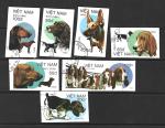 Вьетнам 1989 год. Собаки, 7 гашеных беззубцовых марок