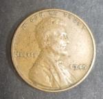 Монета 1 цент США 1945 год