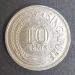 Монета Сингапур 1974 год. 10 центов