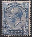 Великобритания 1912 год. Стандарт. Король Георг 5-й (ном. 2 1/2). 1 гашеная марка из серии