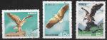 КНДР 1967 год. Хищные птицы, орлы, 3 гашеные марки