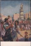Открытка 1953 год. Соцреализм. Встреча в Генуе детей бастующих рабочих, худ. Могилевмкий