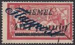 Германия Рейх (Мемель) 1922 год. Авиапочта. НДП нового номинала (40 пфеннигов) на марке с номиналом 40 сантимов. 1 марка из серии 