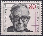 ФРГ 1986 год. 100 лет со дня рождения теолога Карла Барта. 1 марка