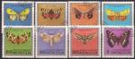 Монголия 1974 год. Бабочки. 8 гашеных марок