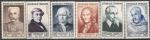 Франция 1953 год. Выдающиеся личности. 6 марок