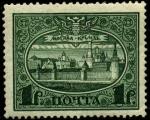 Россия 1913 год. Панорама Московского Кремля. 1 рубль. 1 марка с наклейкой
