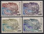 Монако 1975 год. Водный стадион. 4 марки с надпечаткой номинала