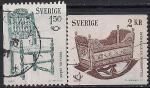 Швеция 1980 год. Мебель ручной работы. 2 гашёные марки